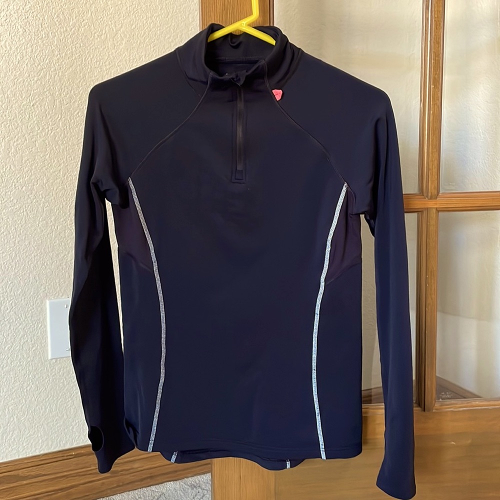 Sweaty Betty Burn Up Run Long Sleeve Top half zip, XS, Black
